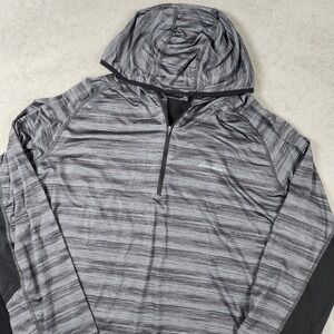 Eddie Bauer FreeDry Quarter Zip Hoodie Mens size 2XLT Space Dye Stripe